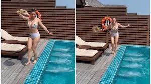 Shraddha Arya dances by poolside in bikini and chooda on honeymoon in the Maldives. Watch