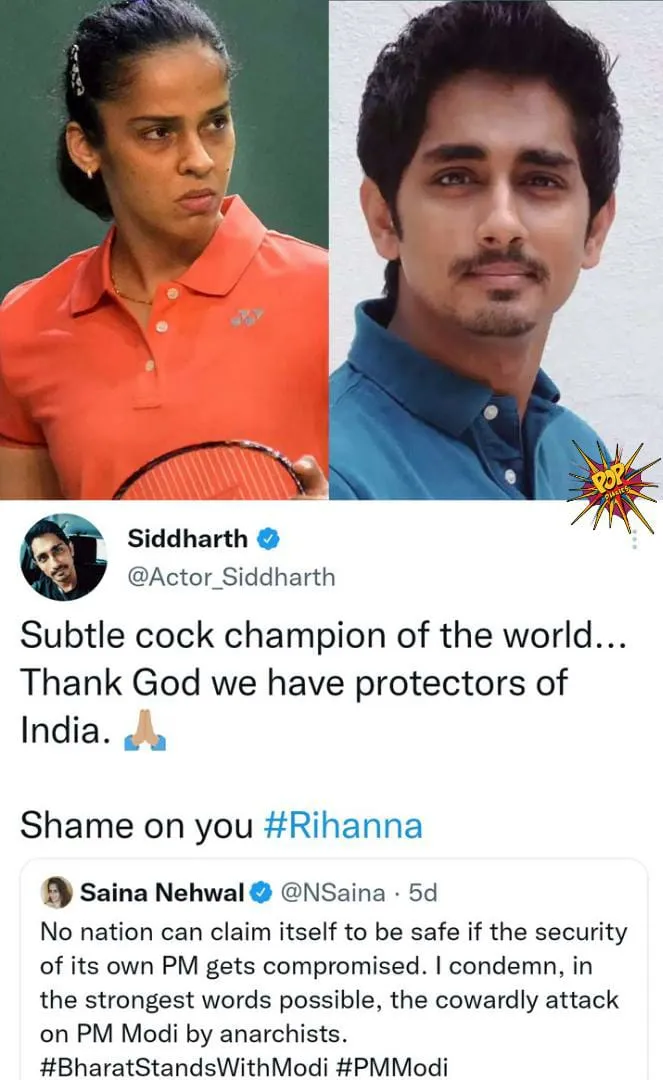 Siddharth clarifies his tweet to Saina Nehwal.