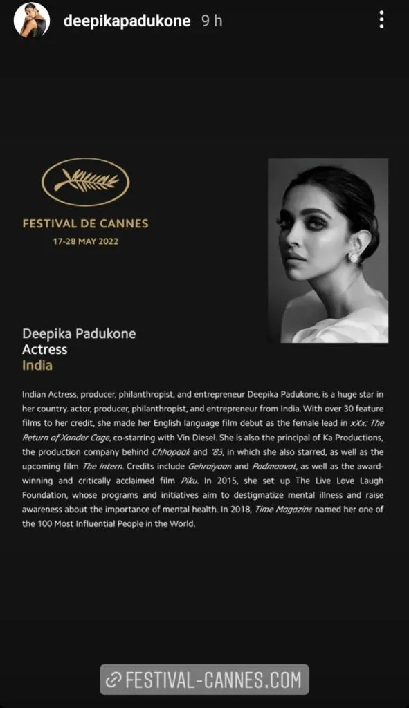 Popular Bollywood Actress Deepika Padukone Will Be The Part Of the 75th Cannes Film Festival jury!