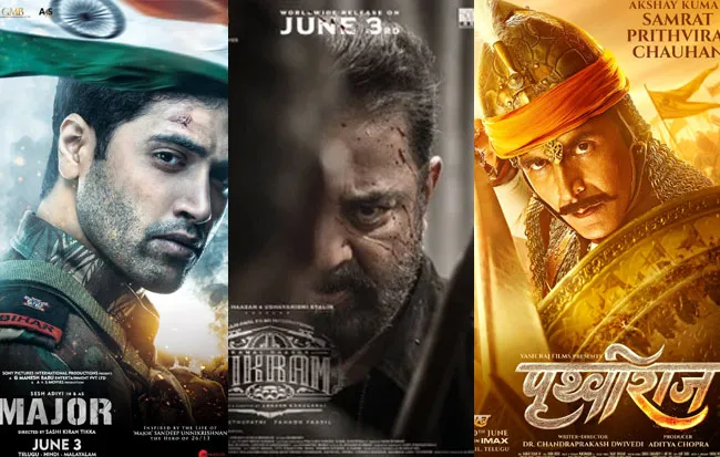 2nd Day Box Office – Samrat Prithviraj Shows Growth, Major And Vikram Are Excellent
