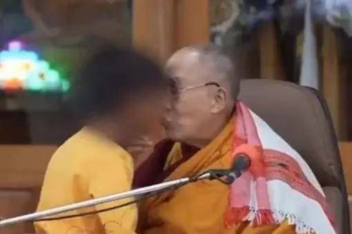 Viral Video Gets Backlash Showing Dalai Lama Kissing A Boy, Apology Follows